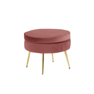 Luxus zsámoly/puff, rózsaszín Velvet szövet/króm arany, Art-deco, NOBLIN TYP 1 kép