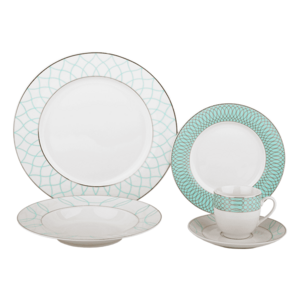 TEMPO-KONDELA DONATELLA SKY BLUE, étkészlet, 20 db-os szett, porcelán kép