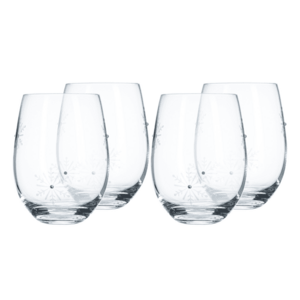 TEMPO-KONDELA SNOWFLAKE STRIK, poharak, 4 db-os szett, kristályokkal, 530 ml kép