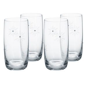 TEMPO-KONDELA SNOWFLAKE DRINK, vizes poharak, 4 db-os szett, kristályokkal, 460 ml kép