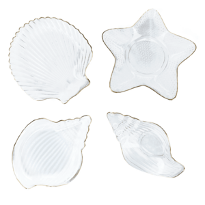 Tálaló tálak, 4 db-os szett, üveg, PURE SHELLS kép