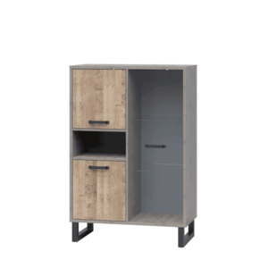 Vitrin, homok tölgy/szürke, BARIA 2D1W kép