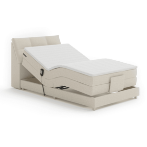 Elektromos állítható ágy, boxspring, bézs, 120x200, GERONA NEW kép