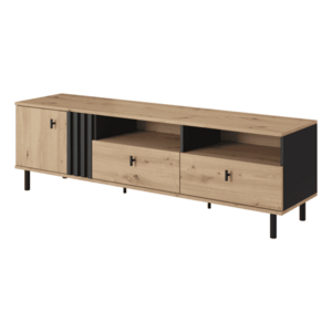 TV asztal 165 cm, artisan tölgy/fekete antracit, MEDIS B kép