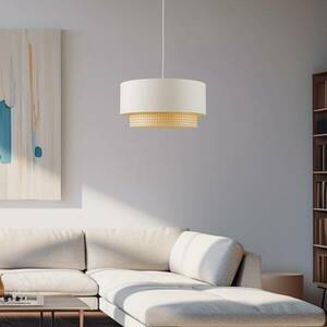 Függő lámpa Boho, Ø 45 cm, egy izzós krém/rattan kép