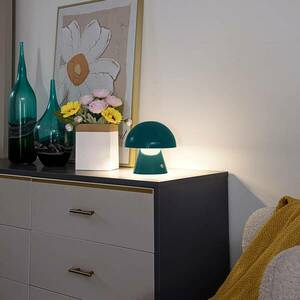 Lindby LED-es újratölthető asztali lámpa Nevijo, benzin, USB, érintéses kép
