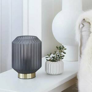 Beacon asztali lámpa Clancy, füstszürke üvegárnyékoló, magasság 17 cm kép