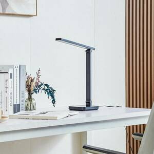 Lindby LED-es újratölthető asztali lámpa Rylas, fekete, USB, CCT kép