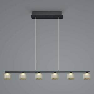 Loft LED függőlámpa füstölt üveggel, hat lámpával kép