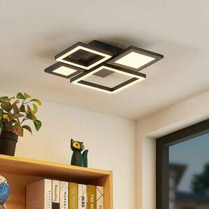 Lucande Narumi LED-es mennyezeti lámpa CCT, 38 cm, fekete kép