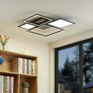 Lucande Narumi LED-es mennyezeti lámpa CCT, 75 cm, fekete kép
