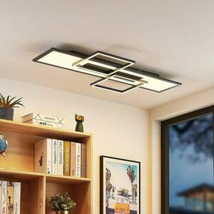 Lucande Narumi LED mennyezeti lámpa CCT, 110cm, fekete kép