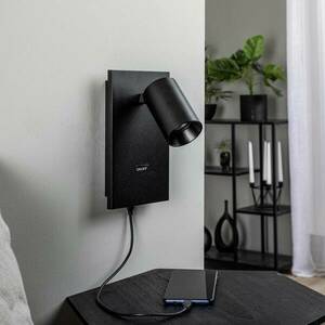 Arcchio spotlámpa Brinja, fekete, alumínium, USB-C, kapcsoló, kapcsoló kép