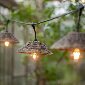 PR Home Lisen kültéri fénylánc, rattan look, 5 lángú, 5 lángú kép