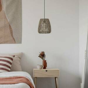 PR Home Saigon függőlámpa, rattan megjelenés, szürke, Ø 18 cm kép