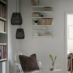 PR Home Saigon függőlámpa, rattan megjelenés, fekete, Ø 28 cm kép