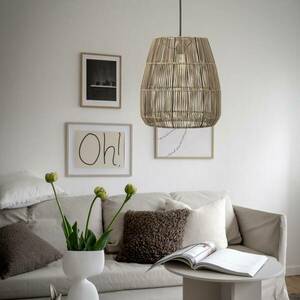 PR Home Saigon függőlámpa, rattan megjelenés, szürke, Ø 38 cm kép