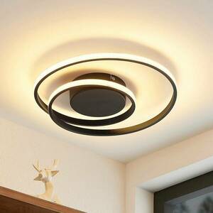 Lindby Emisua LED mennyezeti CCT dimmel. fekete kép