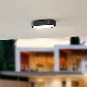 Lindby LED kültéri fali lámpa Niniel, fekete/fehér, műanyag kép