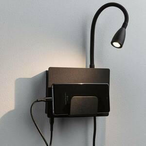 Paulmann Halina USB LED fali lámpa fekete flex kar kép