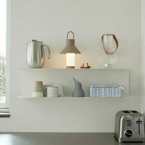 LOOM DESIGN LED-es újratölthető asztali lámpa Shadow Small, bézs, IP65 kép