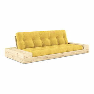 Sárga kordbársony kinyitható kanapé 244 cm Base – Karup Design kép