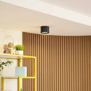 Lindby Nivoria LED-es spotlámpa, Ø 12 cm, homokfekete, alumínium kép
