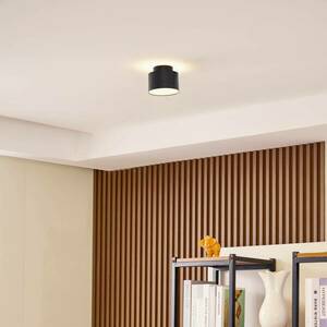 Lindby Nivoria LED-es reflektor, 11 x 8, 8 cm, homokfekete, alumínium kép