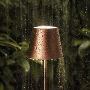 Nuindie IP54 LED-es újratölthető asztali lámpa 38 cm-es kerek USB-C bronz kép