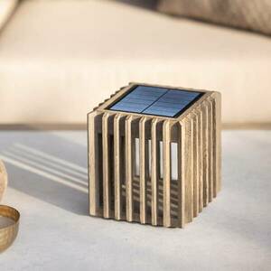 Verti LED napelemes asztali lámpa, teak-szürke, 3000 K, 300 lm kép