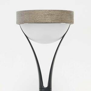 Tyble LED napelemes asztali lámpa, fekete / teakfa, 2700 K, 200 lm kép