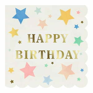 Papír szalvéta szett 16 db-os Happy Birthday – Meri Meri kép