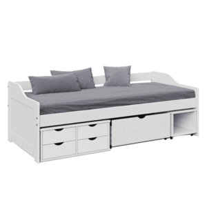 Ágy tárolóhellyel, fehér, tömörfa, 90x200, MAXI NEW kép