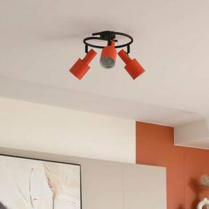 Lindby mennyezeti reflektor Ovelia, narancssárga/fekete, 3 lámpás, vas kép