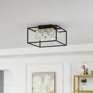 Lucande LED mennyezeti lámpa Kassi, fekete, vas, fényerőszabályzó, 40cm kép