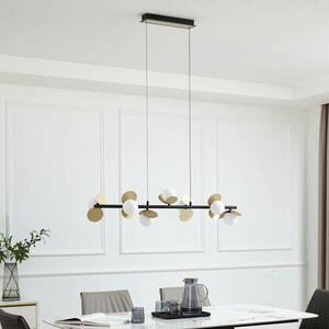Lucande Pallo LED-es függőlámpa, lineáris, 7 lámpás, fekete/arany kép