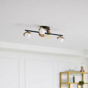 Lucande Pallo LED mennyezeti lámpa, lineáris, 4 lámpás, fekete/arany kép