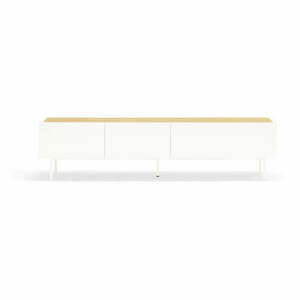 Fehér-natúr színű TV-állvány tölgyfa dekorral 180x45 cm Arista – Teulat kép
