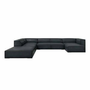 Sötétkék bőr sarokkanapé (bal oldali) Madame – Windsor & Co Sofas kép
