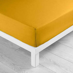 Sárga gumis pamut lepedő 160x200 cm Lina – douceur d'intérieur kép