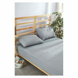 Szürke gumis pamut lepedő és párnahuzat szett 180x200 cm – Mila Home kép