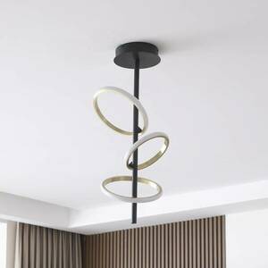 Lucande LED mennyezeti lámpa Madu, fekete, fém, 75 cm magas kép