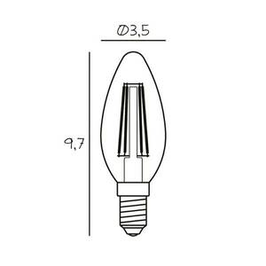 LED izzó, E14, 3, 5 W, 2200 K, izzószál, fényerőszabályozható kép