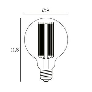LED izzó Globe, E27, Ø 8 cm, 3, 5 W, 2200 K, dimmelhető kép