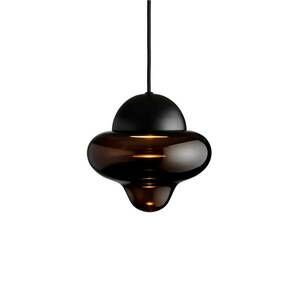 Nutty LED-es függőlámpa, barna / fekete, Ø 18, 5 cm, üveg kép