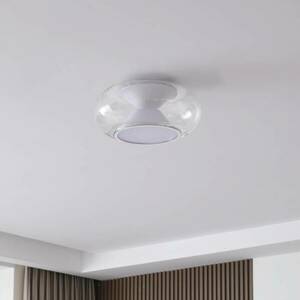 Lucande LED mennyezeti lámpa Orasa, üveg, fehér/tiszta, Ø 43 cm kép