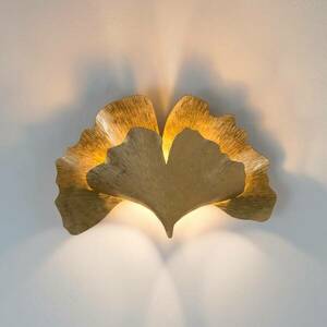 Ginkgo fali lámpa, arany színű, szélesség 38 cm, vas kép