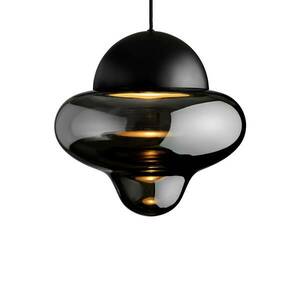 LED-es függőlámpa Nutty XL, füstszürke / fekete, Ø 30 cm kép