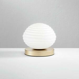 Ripple asztali lámpa, arany színű/opál, Ø 18 cm kép