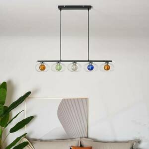 Uranus függőlámpa, színes, 98 cm hosszú, 5 lámpás, üveg kép